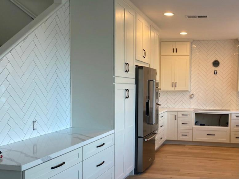 Herringbone Subway Tile Kitchen Backsplash