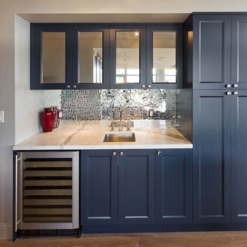 New Merit Kitchen Cabinets Built-in Buffet with Glass Doors