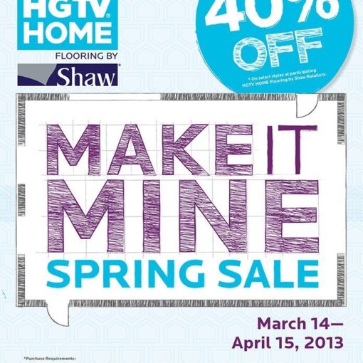 Save big on selected flooring this spring for you and your family!