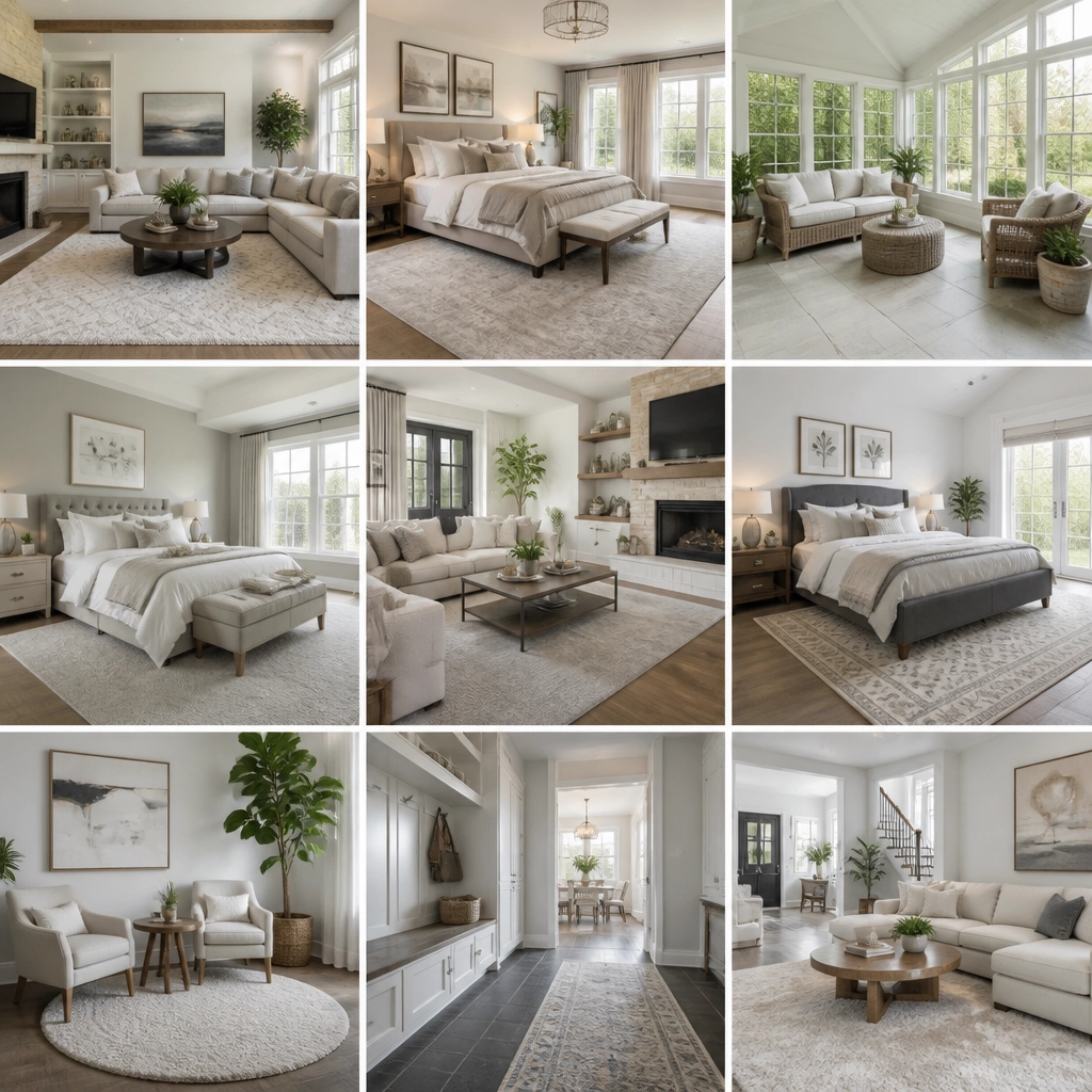 9 Lifestyle Room Scenes Collage